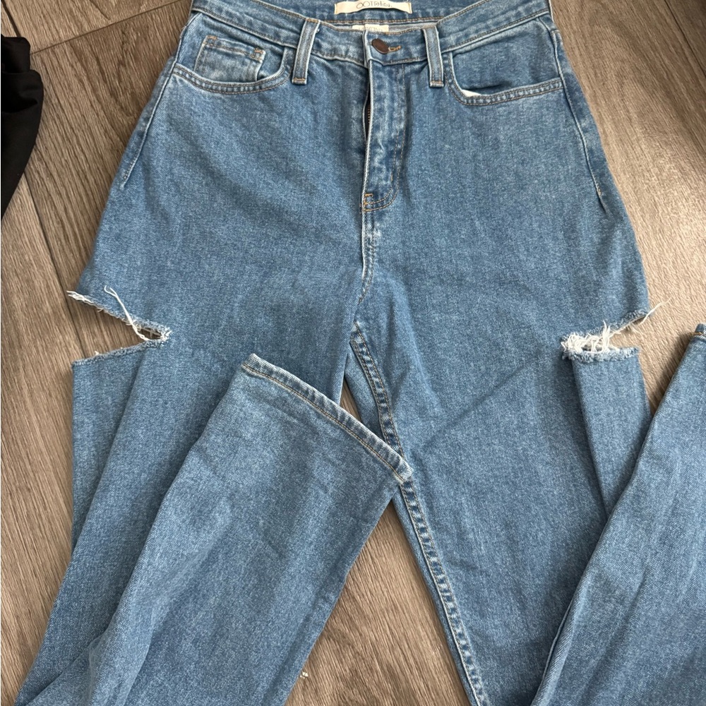 OOTDFash Women's Straight Leg Jeans in Light Blue